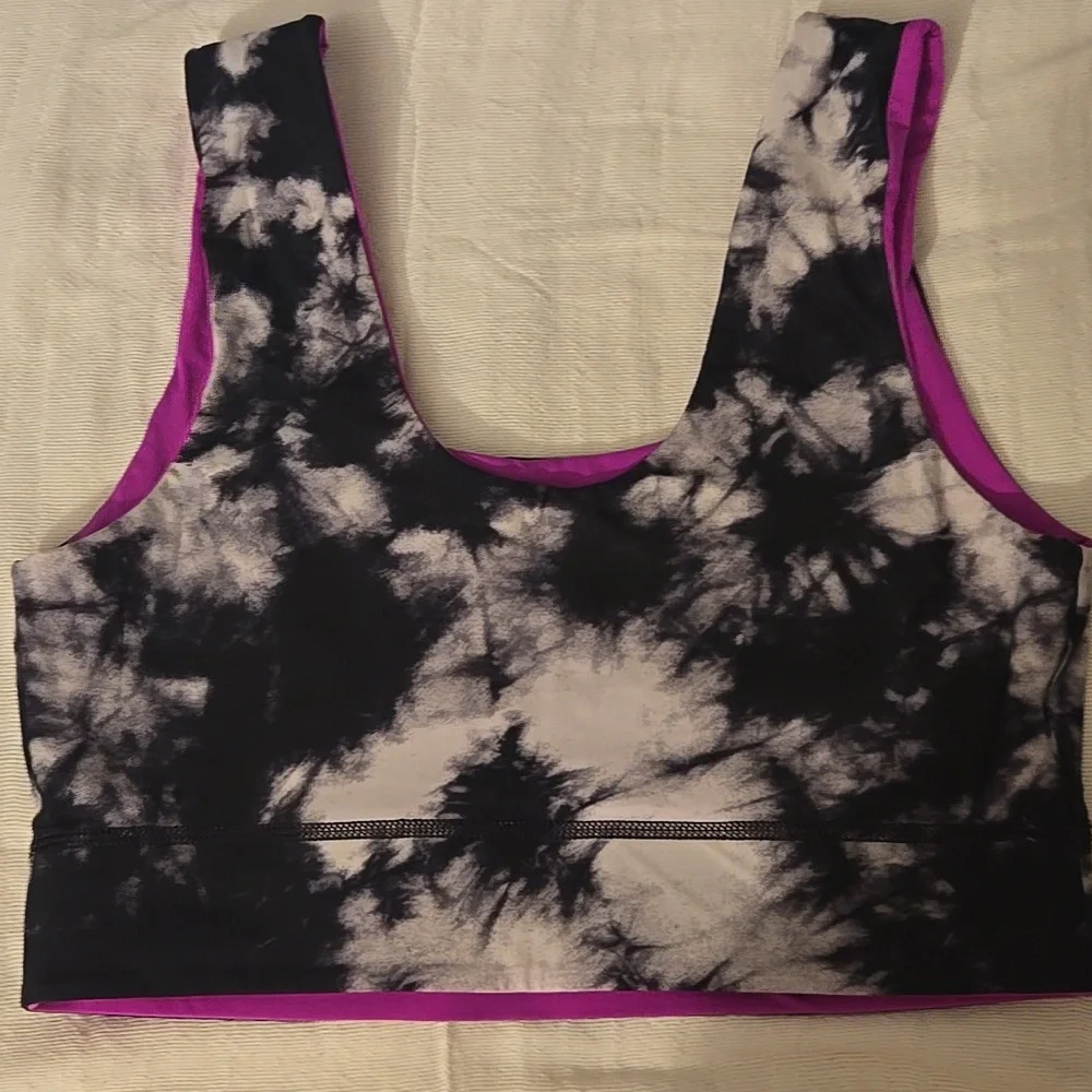 FABLETICS - Sports Bra XL Reversible Black Print/Fushia